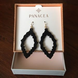 NIB, Panacea Open Textile Leather Earrings